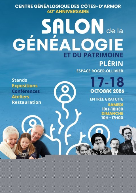 Affiche : Salon Généalogie et Patrimoine à Plérin
