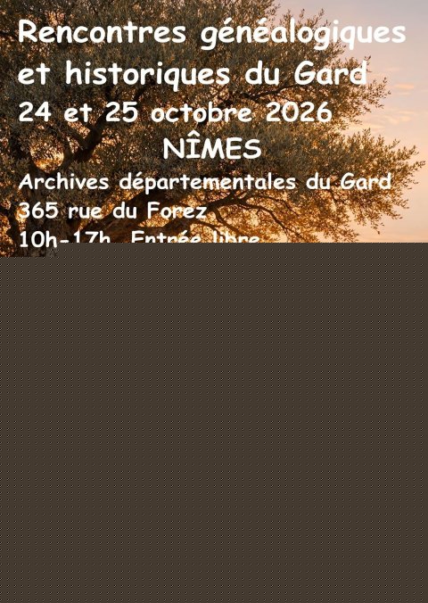 Affiche : Rencontres généalogiques du Gard à Nîmes