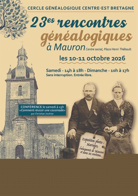 Affiche : Journées Généalogiques à Mauron